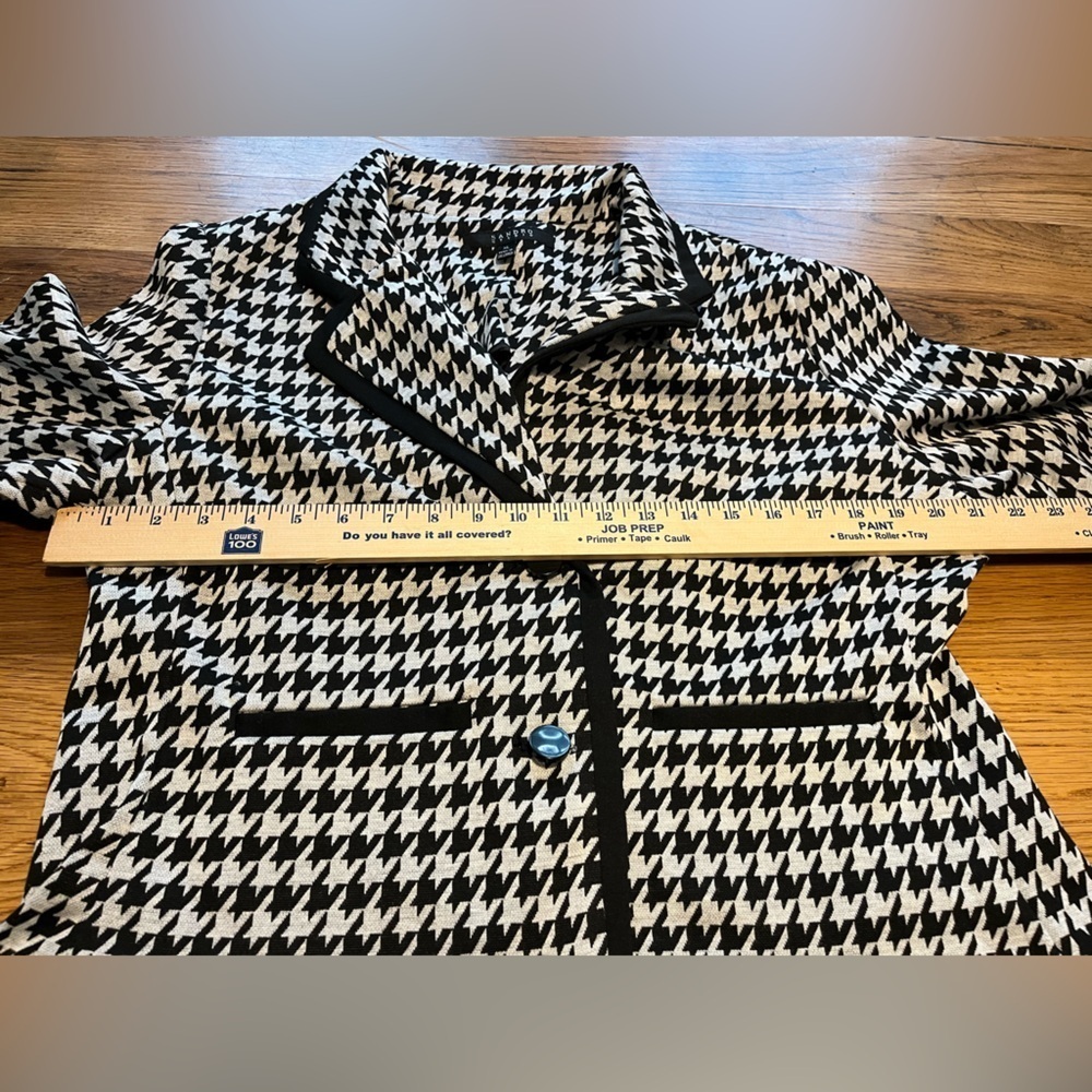 Sandro Black and White Houndstooth Blazer Size XL - Picture 4 of 7